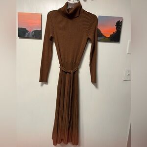 Julia Jordan Brown Long Sleeve Dress